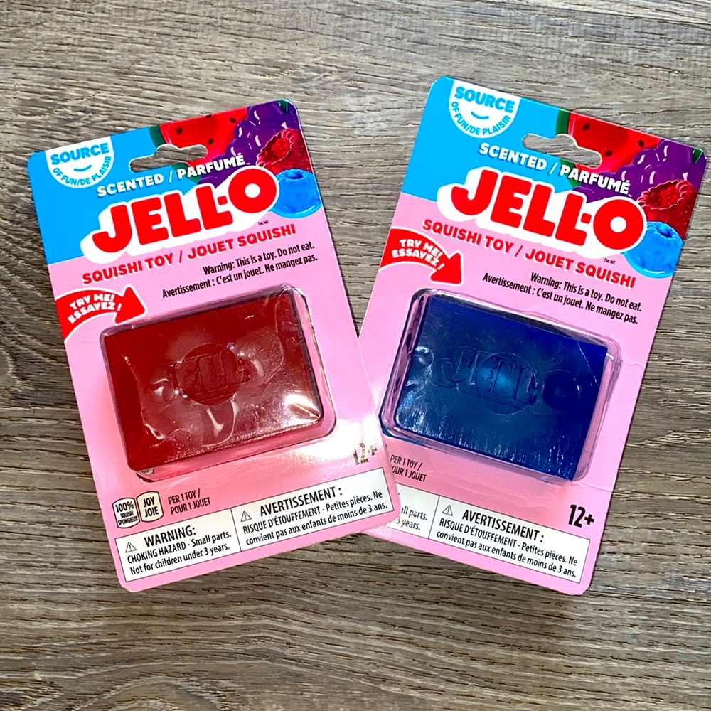 2 JELL-O Scented SQUISHI Toys New